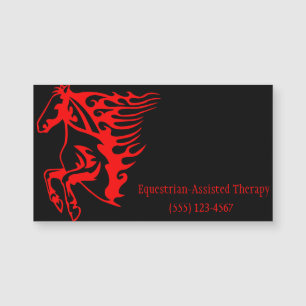 Flaming Fire Red Bronco Mustang Wild Horse Magnetkarte