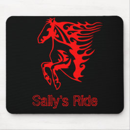 Flaming Fire Red Bronco Mustang Wild Horse Mousepad