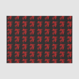 Flaming Fire Red Bronco Mustang Wild Horse Seidenpapier