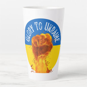 Flaming Fist Ukraine-Flagge Widerstand Milchtasse