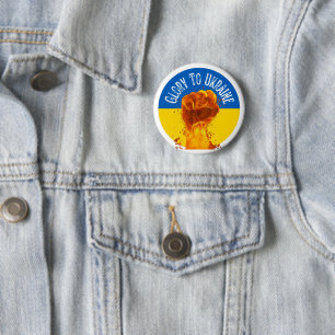 Flaming Fist Ukraine-Flagge Widerstand Unterstützu Button