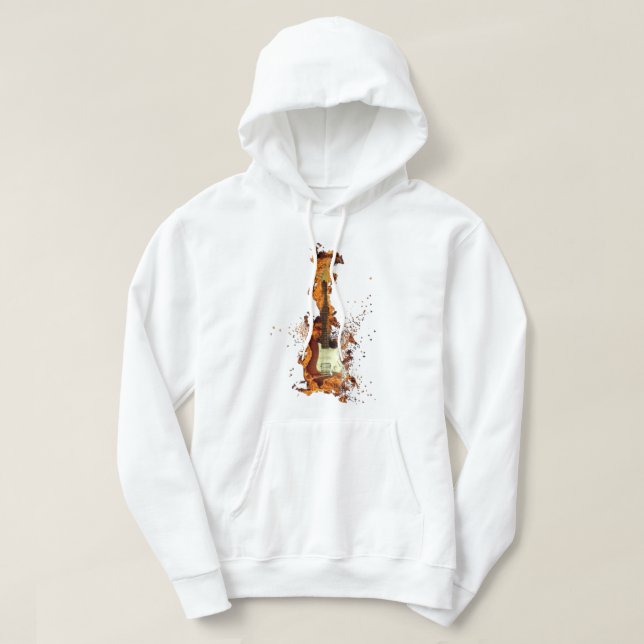 Flaming Gitarren Hoodie – Rock & Fire Style (Design vorne)