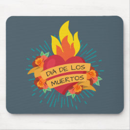 Flaming Heart Dia de los Muertos | Mousepad