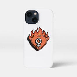 Flaming Heart Feminist Symbol iPhone 13 Mini Case Hülle