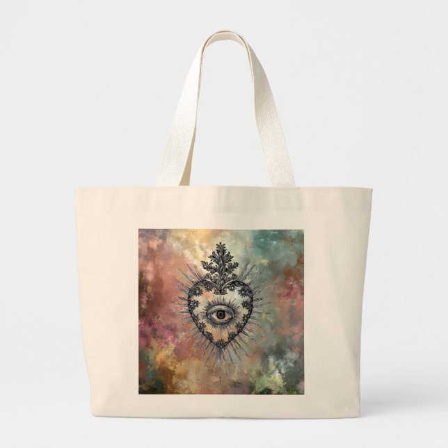 Flaming Heart Jumbo Tote Bag Stoffbeutel (Vorne)
