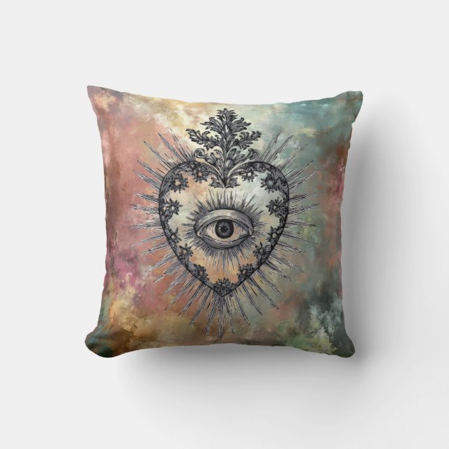 Flaming Heart Throw Pillow Kissen (Vorderseite)
