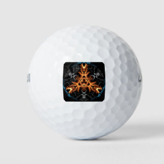 Flaming Heavy Metal Style Mandala Golfball
