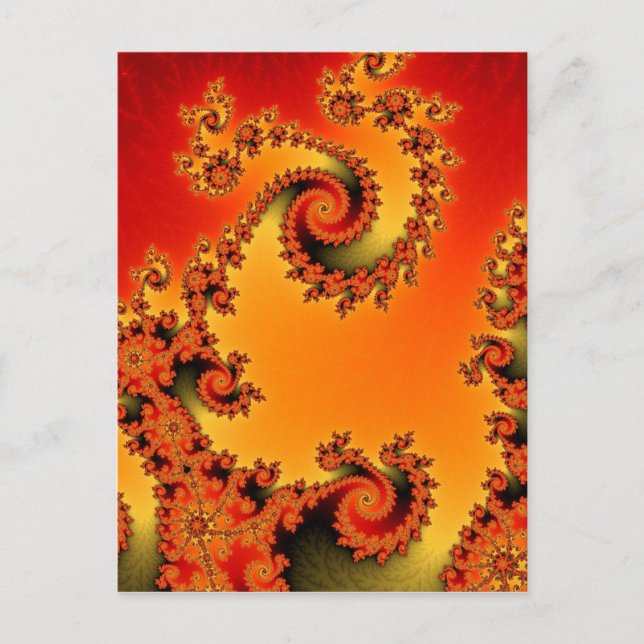 Flaming Hot Double Spiral Postcard Postkarte (Vorderseite)