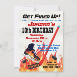 Flaming-Ice-Hockey-Skaten-Party Einladungen