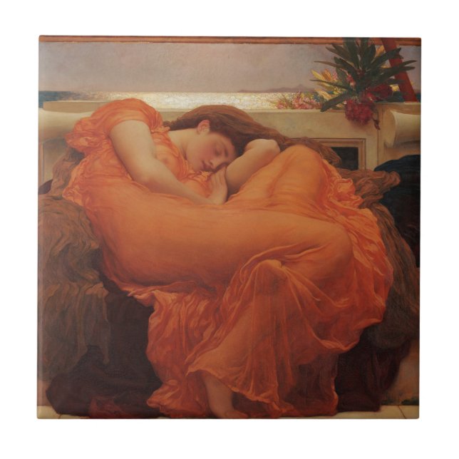 Flaming June Frederic Leighton Kunstdruck Fliese (Vorderseite)