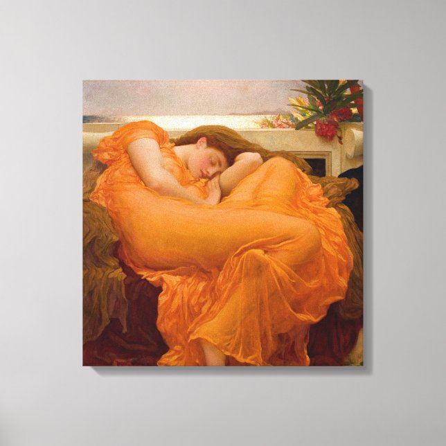 Flaming June (von Frederic Leighton) Leinwanddruck (Vorderseite)