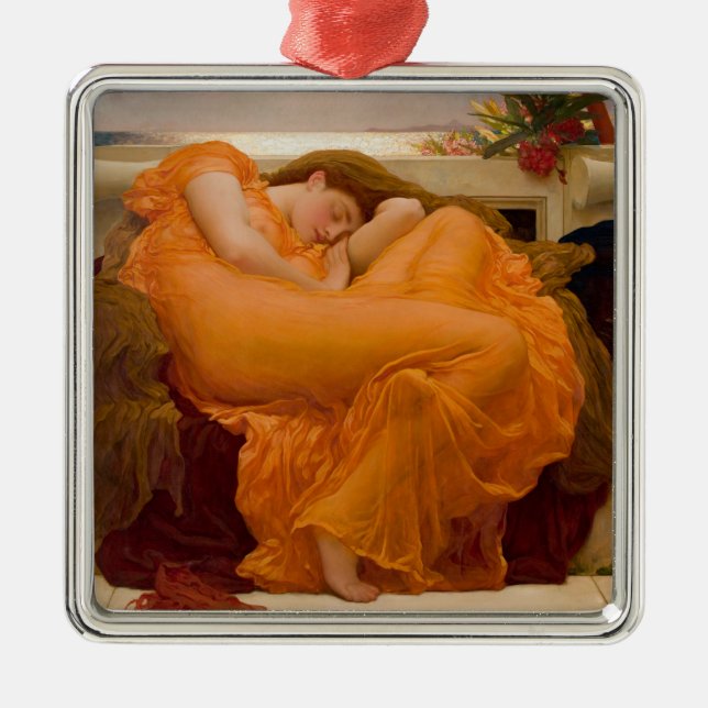 Flaming June (von Frederic Leighton) Ornament Aus Metall (Vorne)