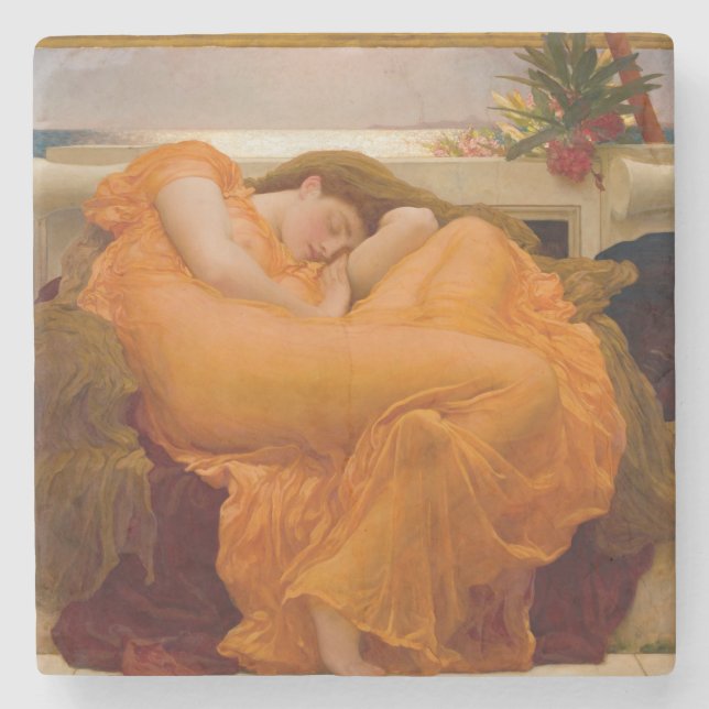Flaming June (von Frederic Leighton) Steinuntersetzer (Vorderseite)