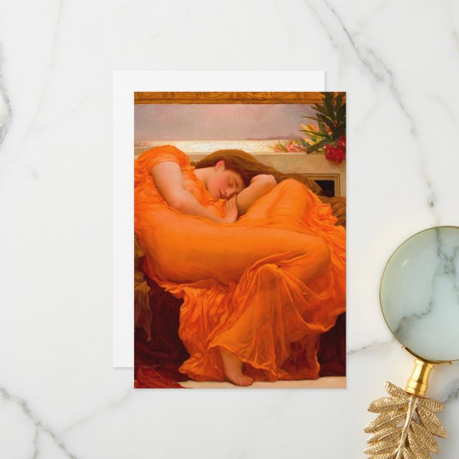 Flaming June von Lord Frederic Leighton Dankeskarte (Vorderseite/Rückseite Beispiel)