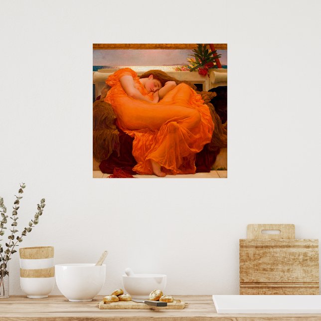 Flaming June von Lord Frederic Leighton Poster (Küche)