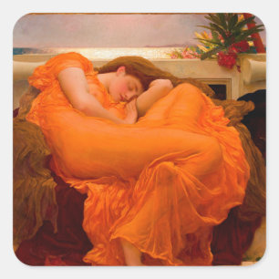Flaming June von Lord Frederic Leighton Quadratischer Aufkleber