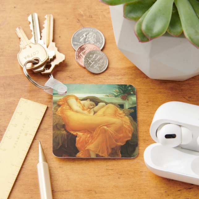 Flaming June von Lord Frederic Leighton Schlüsselanhänger (Schreibtisch)