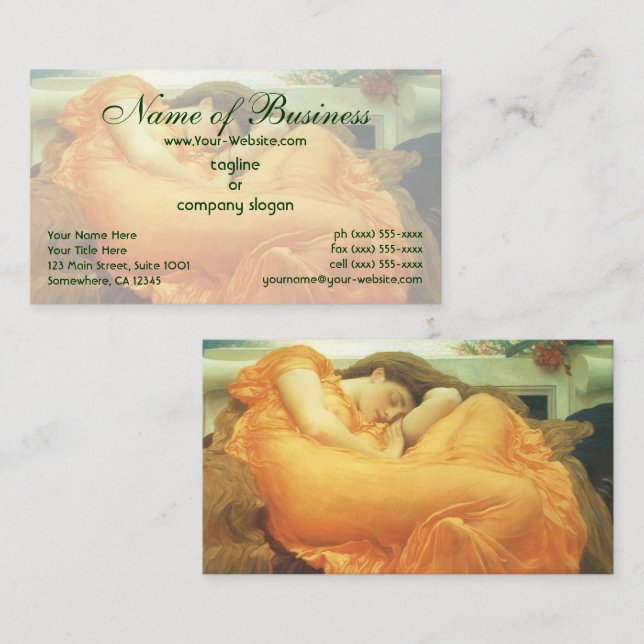 Flaming June von Lord Frederic Leighton Visitenkarte (Vorne/Hinten)