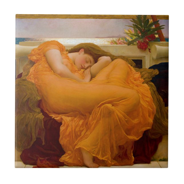 Flaming June von Sir Frederic Leighton Fliese (Vorderseite)