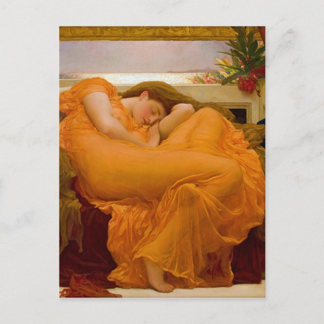 Flaming June von Sir Frederic Leighton Postkarte (Vorderseite)