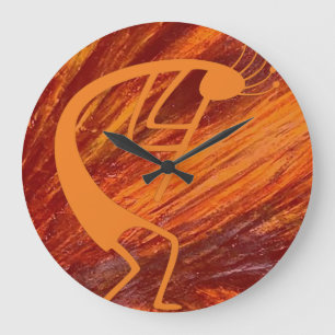 Flaming Kokopelli Große Wanduhr