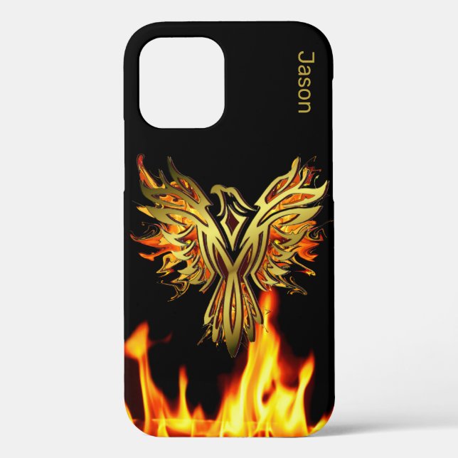 Flaming Phoenix auf Black Case Mate (Rückseite)