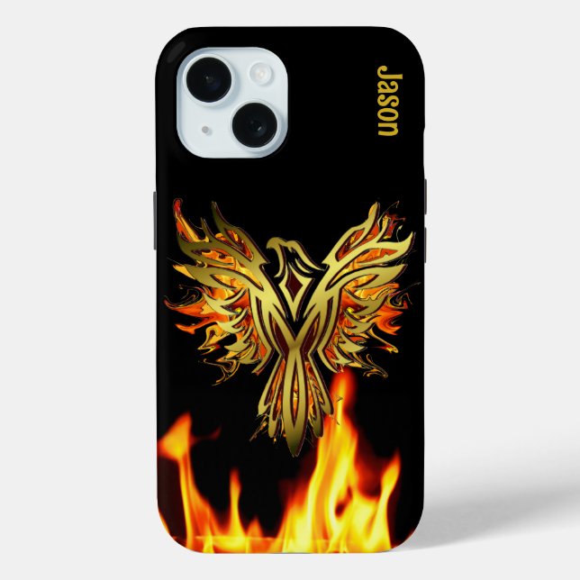 Flaming Phoenix auf Black Case Mate (Rückseite)