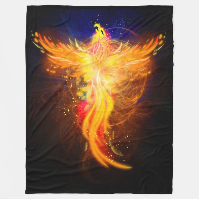 Flaming Phoenix Fleecedecke (Vorderseite)