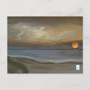 Flaming Pirate Ship Ocracoke Postkarte