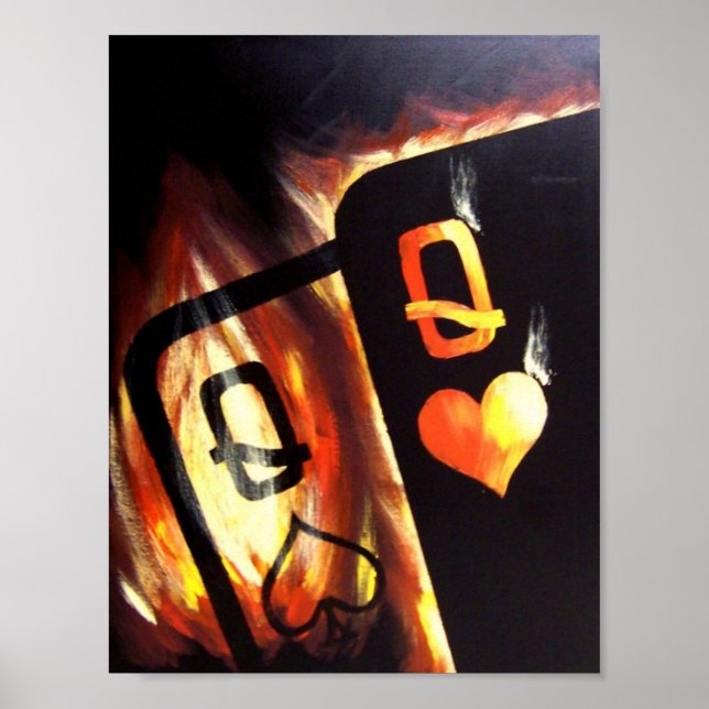 Flaming Pocket Queens Poker poster by Teo Alfonso (Vorne)