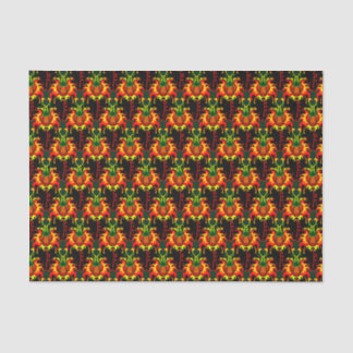 Flaming Pumpkin Head Box Blockiermuster Seidenpapier