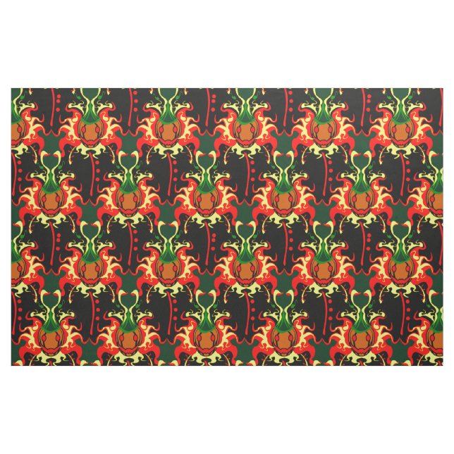 Flaming Pumpkin Head Box Blockiermuster Stoff (Fat Quarter (45,7 x 55,9 cm))