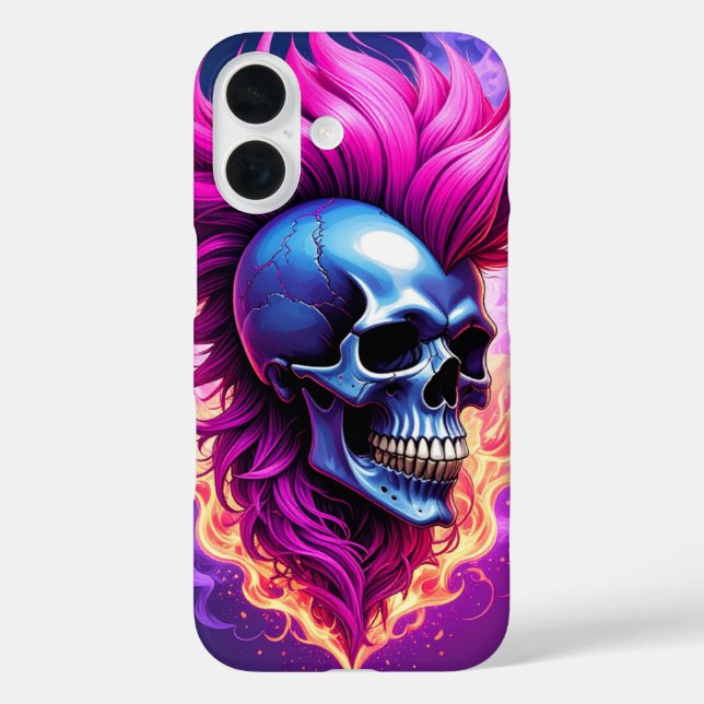 Flaming Punk Skull iPhone / iPad Gehäuse Case-Mate iPhone Hülle (Rückseite)