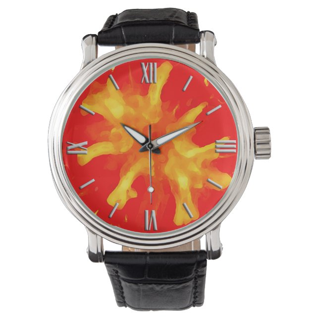 Flaming Red Pop Armbanduhr (Vorderseite)
