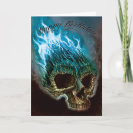 Flaming Skull Geburtstag Karte