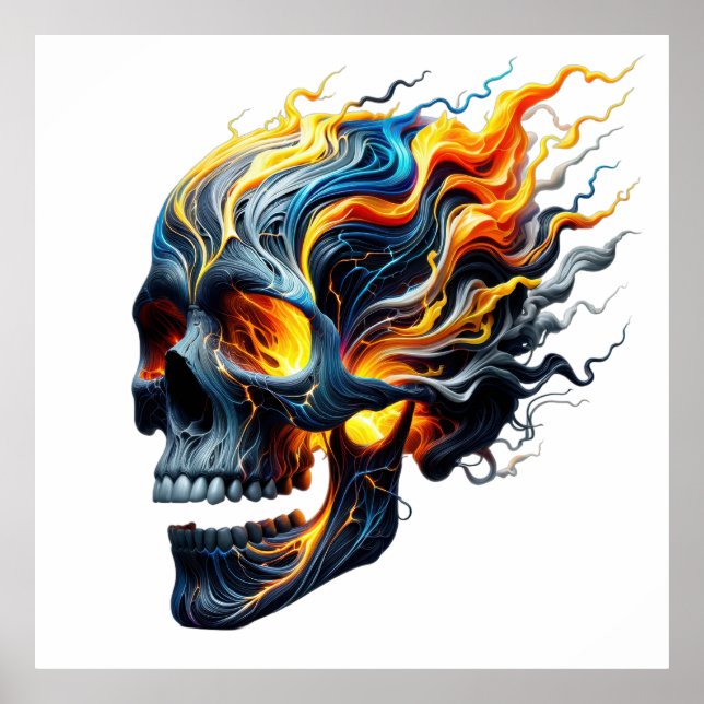 Flaming Skull Inferno Poster (Vorne)