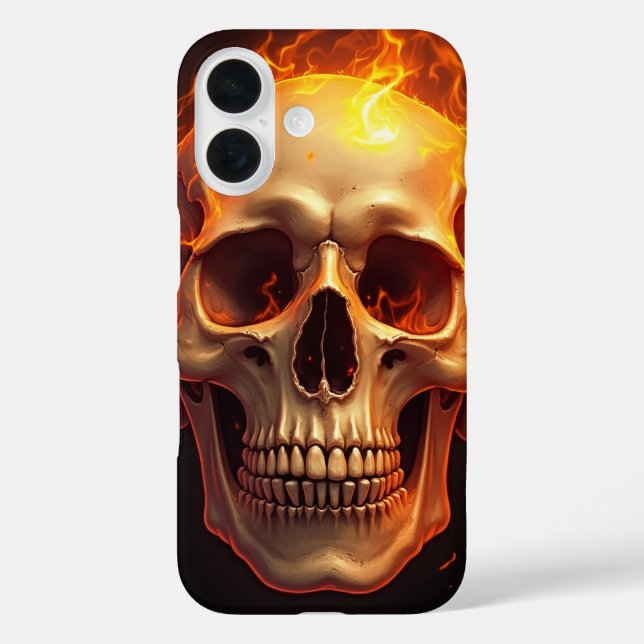 Flaming Skull iPhone 16 Fall Case-Mate iPhone Hülle (Rückseite)