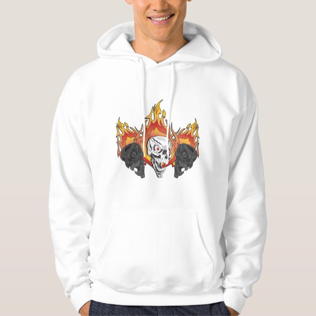 Flaming Skulls Hoodie (Vorderseite)