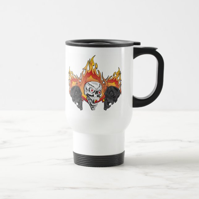 Flaming Skulls Reisebecher (Rechts)