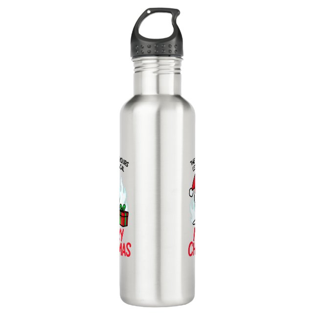 Flaming Snowman Christmas Insulated Holiday Edelstahlflasche (Vorderseite)