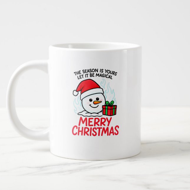 Flaming Snowman Jumbo Christmas Extra Holiday gift Jumbo-Tasse (Links)
