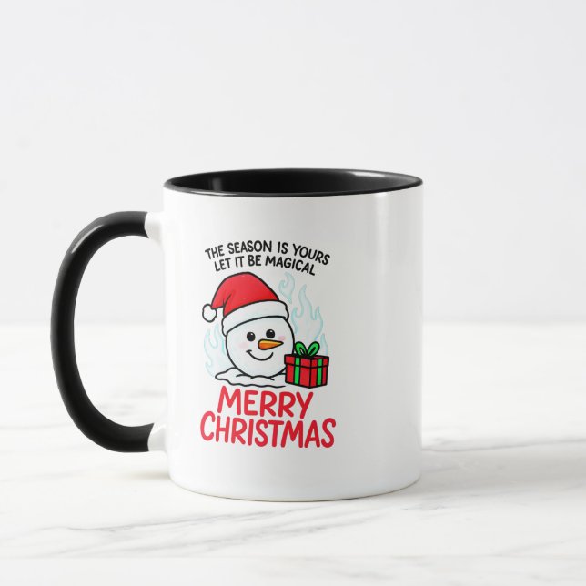 Flaming Snowman Merry Christmas Funny Holiday Gift Tasse (Links)