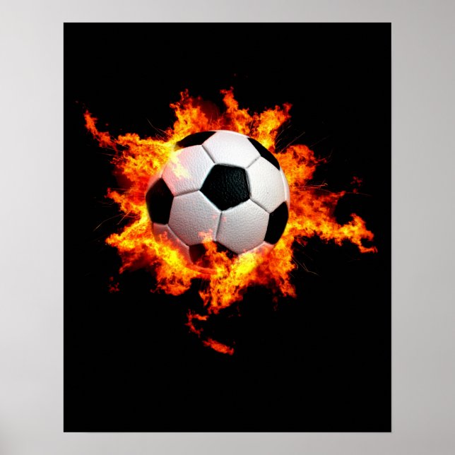 Flaming Soccer Ball Poster (Vorne)