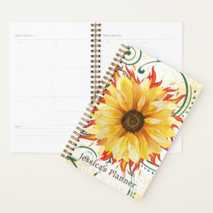 Flaming Sunflower Planer 5,5" x 8,5"