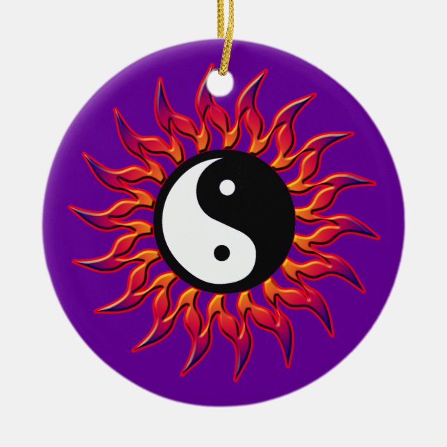Flaming Yin Yang Sun Ornament (Vorne)