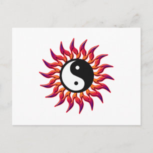 Flaming Yin Yang Sun Postkarte
