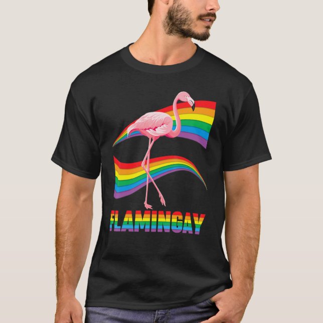 Flamingay Gay Flamingo Lgbt Pride Lesbian Proud Lg T-Shirt (Vorderseite)