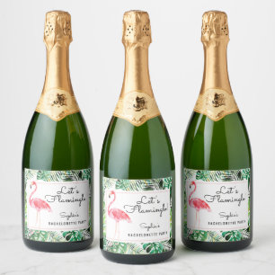 Flamingle Bachelorette Sparkling Wine Labels