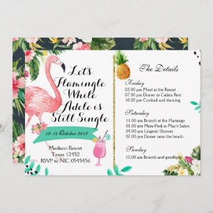 Flamingle Bachelorette Wochenende Wanderung Einladung