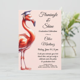 Flamingle & Feiern! Flamingo-Abschlussfeier Einladung